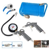 PROXTECH  Kompresör Saatli Lastik Şişirme,15 mt Spiral Hortumu,Hava Tabancası  Hava Recor Paket Set - 1