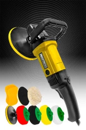 Premium 6 Kademeli Devirli  Sünger Setli Zımpara Pasta Cila  Büyük Polisaj Makinesi  Ful Set thumbnail 4