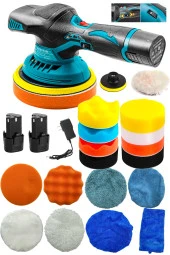 Orbital Kablosuz Akülü Lityum 2x Batarya 6 Devir Ayarlı  Detay Pasta Cila Polisaj Makinesi Ful Takım thumbnail 1