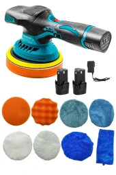 Orbital Kablosuz Akülü Lityum 2x Batarya 6 Devir Ayarlı  Detay Pasta Cila Zımpara Polisaj Makinesi thumbnail 2