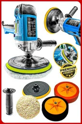 Pro  Yüksek Kalite Dikey Koltuk Yıkama,Polisaj Makinasi Zımpara Pasta Cila Makinesi Sünger Set thumbnail 1