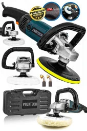 PROXTECH Premium Profesyonel 6 Kademeli Devirli  Sünger Setli Zımpara Pasta Cila Polisaj Makinesi Ful Paket - 2