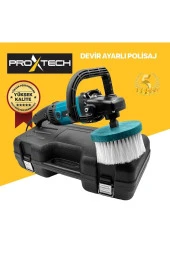 Profesyonel  Devir Ayarlı Koltuk Yıkama Pasta Cila Polisaj Makinesi  Su Sıçratmaz Fırça Hediye Set thumbnail 4