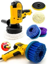 PROXTECH Araç, KoltukYıkama 6Kademe Devir Ayarlı Zımpara Parlatma Pasta Cila Polisaj Makinası + Fırça Hediye thumbnail 1