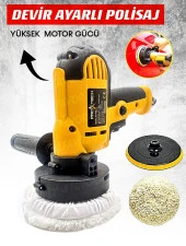 PROXTECH Araç, KoltukYıkama 6Kademe Devir Ayarlı Zımpara Parlatma Pasta Cila Polisaj Makinası + Fırça Hediye thumbnail 5