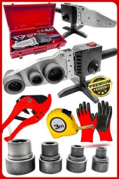 PROXTECH  Yüksek Kalite Çift Residans Ayarlı Pprc Plastik Boru Kaynak Makinesi 3 Metre Teflon Makaslı Set thumbnail 1