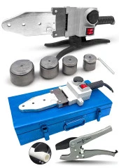 PROXTECH  Ağır Hizmet Çift Residans Isı Ayarlı Pprc Plastik Boru Kaynak Makinesi Çantalı Pro Makaslı Set thumbnail 1