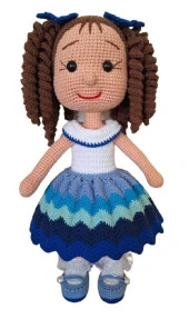Nazar Boncuğu Kıvırcık Saçlı Karnaval Bebek Amigurumi Organik Oyuncak - 1