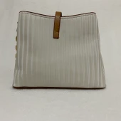 Fatozel Çanta Krem Çizgili İnce Kemerli FÇ-00002 thumbnail 5