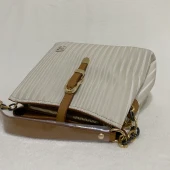 Fatozel Çanta Krem Çizgili İnce Kemerli FÇ-00002 thumbnail 6