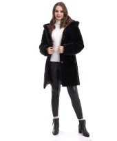 Kadın Reks Kapüşonlu - Kahverengi thumbnail 1