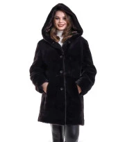 Kadın Reks Kapüşonlu - Kahverengi thumbnail 6