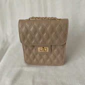 Fatozel Çanta Orta Boy Postacı Zincir Askılı Vizon Renk Çanta FÇ-00051 thumbnail 2