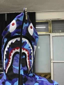 Unisex Pubg Bape x Shark Hoodie - Mavi - 3