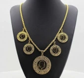 Altın Kaplama Beşi BİR Yerde Kolye (Halat Zincirli) DAYB0069 thumbnail 1