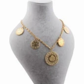 Altın Kaplama Beşi BİR Yerde Kolye (Halat Zincirli) DAYB0167 thumbnail 1