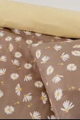 Rivaİstanbul Kahverengi Papatya Çift Kişilik Nevresim Takımı Pamuklu thumbnail 4