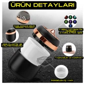 Üniversal 7 Renkli Işıklı Porselen Yanmaz Koku Geçirmez Lüx Oto Küllük Dumansız Kapaklı Spor Araç İçi Küllük Araba Küllüğü Gümüş thumbnail 2