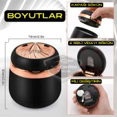 Üniversal 7 Renkli Işıklı Porselen Yanmaz Koku Geçirmez Lüx Oto Küllük Dumansız Kapaklı Spor Araç İçi Küllük Araba Küllüğü Gümüş thumbnail 6