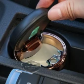 Üniversal 7 Renkli Işıklı Porselen Yanmaz Koku Geçirmez Lüx Oto Küllük Dumansız Kapaklı Spor Araç İçi Küllük Araba Küllüğü Gümüş thumbnail 8