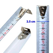 Şerit Metre 5 m x 25 mm Yeşil Renk Düğmeli Ölçüm Ölçme Plastik Kasalı Klipsli - 4