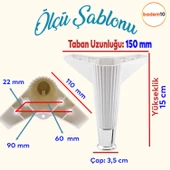 Elista Mobilya Ayağı Sehpa Tv Ünitesi Ayakları Yükseltici 15 Cm Beyaz Krom 4 Adet thumbnail 2