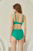 Yeşil Fırfırlı Yüksek Bel Tek Alt Bikini thumbnail 4