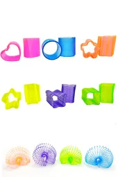 Silindir Şekilli Neon Mavi Stres Yayı Oyuncak Stres Yayı - 3 cm çapında - 1 Adet thumbnail 1