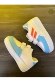 Pembe Potin Rahat Taban Cırtlı Çocuk Sneaker 001-700-23TurkuazTuruncu - 3