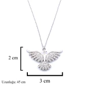 316L Çelik Anka Kuşu Zirkon Taşlı Kadın Kolye KLY-601 thumbnail 3