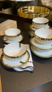 Roy Kıng Avangarde tabaklı kase white gold - 1