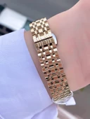 Ferrucci Kare Vintage Kadın Metal Kordon Kol Saati  Gold Yeşil thumbnail 3