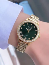 Ferrucci Kadın Metal Kordon Kol Saati  Gold Yeşil thumbnail 1