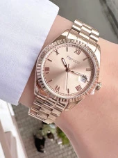 Ferrucci Takvimli Kadın Metal Kordon Kol Saati thumbnail 1