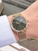 Ferrucci Kadın Hasır Kordon Kol Saati  Gold Yeşil thumbnail 1