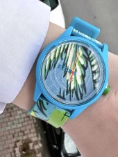 Q&Q Unisex Su Geçirmez Plastik Kordon Kol Saati  Mavi thumbnail 1