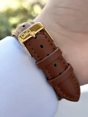 Q&Q Erkek Deri Kordon Kol Saati  Açık Kahve thumbnail 3