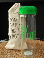 My Bottle Borosilikat Yeşil kapaklı Matara 550 Ml - 1