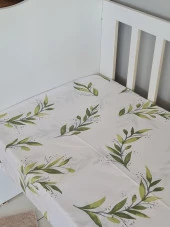 60x120 Bebek-Çocuk Pamuklu Lastikli Çarşaf Yaprak - 1