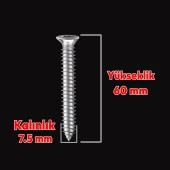 Buldex Vida 7.5x60 mm 50 ADET Sivri Uçlu Dübelsiz Beton Vidası Tork Duvar Vidası Buldeks thumbnail 2