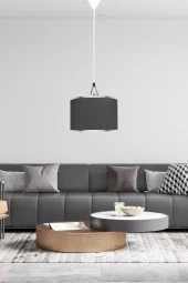 Minimal Lambent One 20x20cm Viscose Kumaş Tekli Sarkıt Avize - 2
