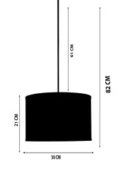 Minimal Viscose 30x30x21 Siyah Elektrik Kablolu Kumaş Avize - 4