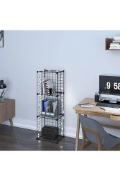 3 Bölmeli Tel Küp Çok Amaçlı Organizer Raf Siyah 33cm Mutfak, Oyuncak, Kiler, Depolama Rafı - 4