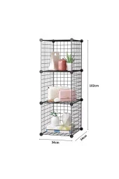 3 Bölmeli Tel Küp Çok Amaçlı Organizer Raf Siyah 33cm Mutfak, Oyuncak, Kiler, Depolama Rafı - 5