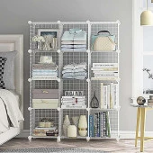 12 Bölmeli Tel Küp Çok Amaçlı Organizer Raf Beyaz 33cm Mutfak, Oyuncak, Kiler, Depolama Rafı - 2