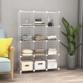 12 Bölmeli Tel Küp Çok Amaçlı Organizer Raf Beyaz 33cm Mutfak, Oyuncak, Kiler, Depolama Rafı - 3