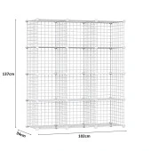 12 Bölmeli Tel Küp Çok Amaçlı Organizer Raf Beyaz 33cm Mutfak, Oyuncak, Kiler, Depolama Rafı - 5
