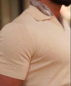 Erkek Patlı Kısa Kollu Polo Yaka Triko T-Shirt - 4