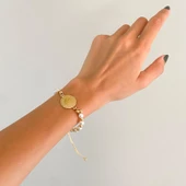 Altın Kaplama Zincir- Hallow Bileklik BLK- 982 thumbnail 2