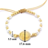 Altın Kaplama Zincir- Hallow Bileklik BLK- 982 thumbnail 3